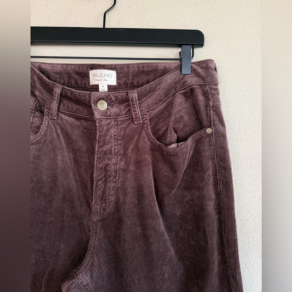 Pilcro The Adi Mid-Rise Frayed Relaxed Flare Jeans: Corduroy Edition - Picture 5 of 6